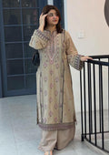 Brown Embroidered Blended Pakistani Suit Set
